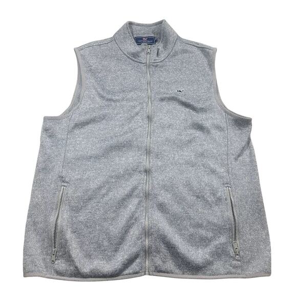 Vineyard Vines Vest Mens XL Gray Fleece Outdoor Hiking Camping Preppy - Picture 1 of 7